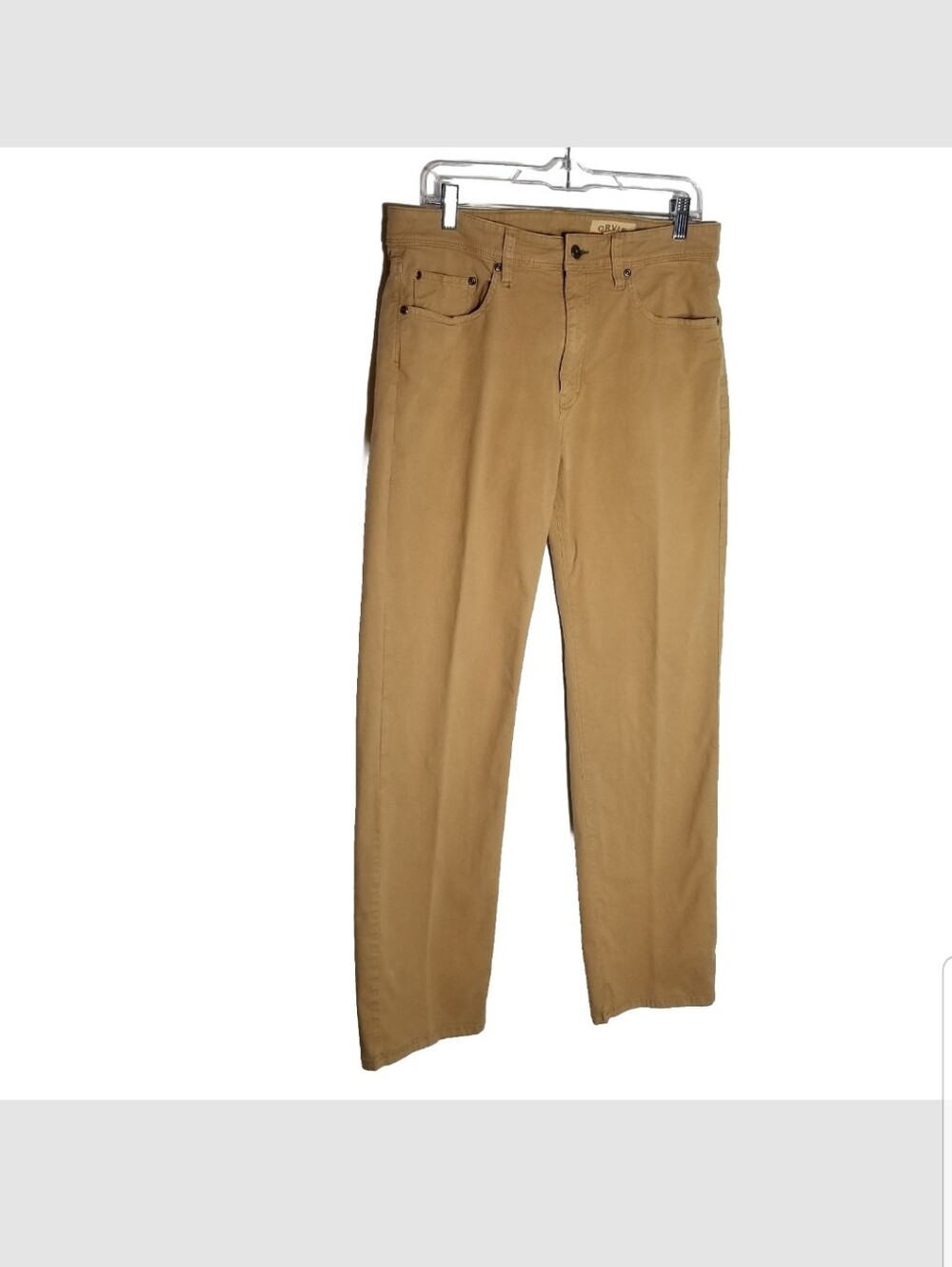Orvis Five Pocket 1856 Pants Men’s 33x32 Tan Straight Leg Stretch Workwear